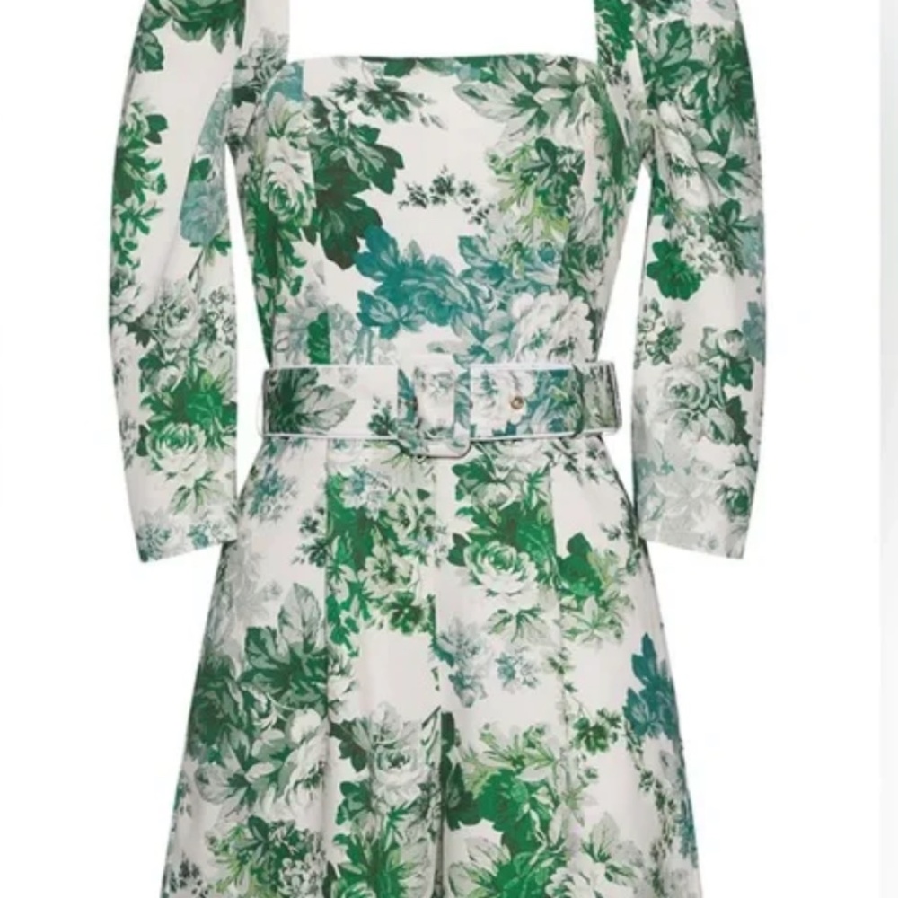 Cara Cara Floral Romper in Green and White size xs